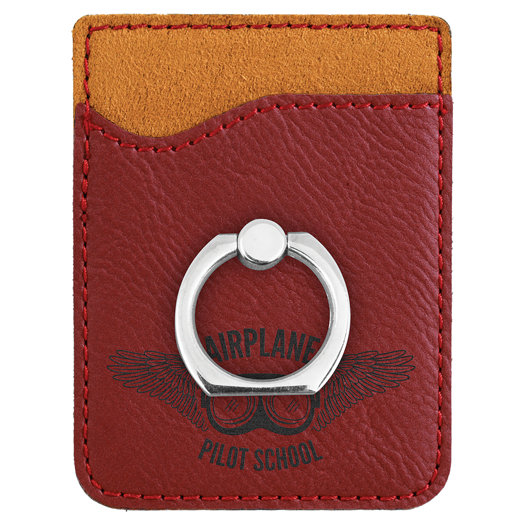 Rose Laserable Leatherette Phone Wallet with Silver Phone Wallet with Silver Ring