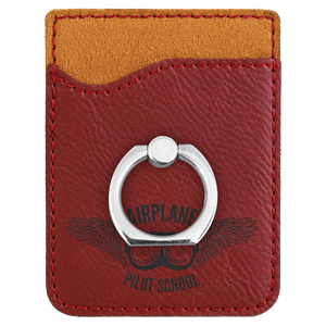 Rose Laserable Leatherette Phone Wallet with Silver Phone Wallet with Silver Ring