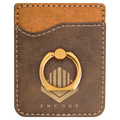Rustic/ Laserable Leatherette Phone Wallet with Gold Ring
