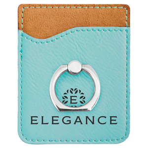 Teal Laserable Leatherette Phone Wallet with Silver Laserable Leatherette Phone Wallet