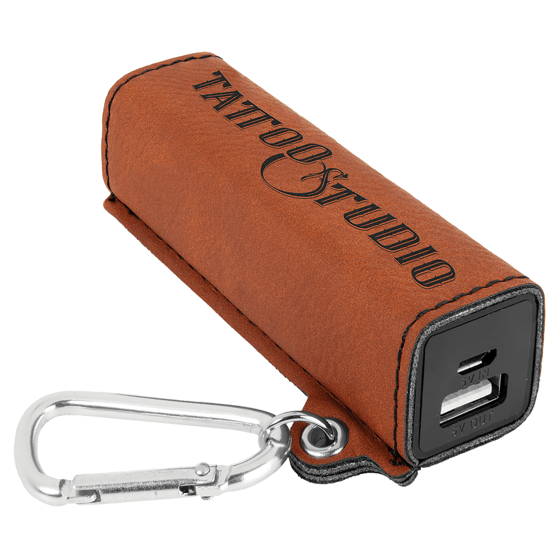 Rawhide Laserable Leatherette 2200 mAh Power Bank with USB Cord