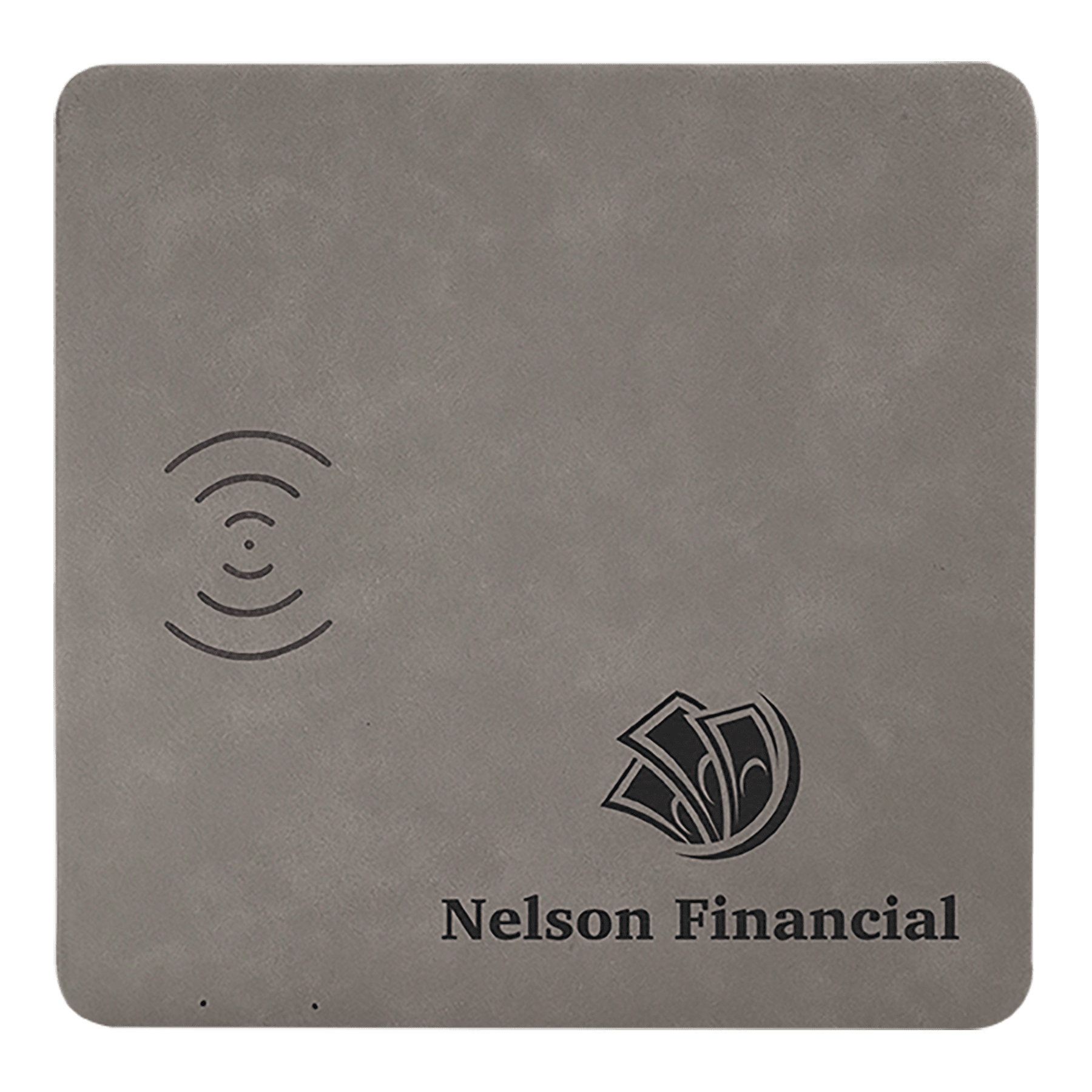 Gray 8" x 8" Laserable Leatherette Phone Charging Mat