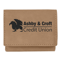 Light Brown 3" x 4" Laserable Leatherette Trifold Wallet