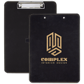 Black/Gold 9" x 12 1/2" Laserable Leatherette Clipboard