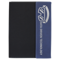 9 1/2"x12" Blue/Silver Laserable Leatherette / Black Canvas Portfolio w/Notepad