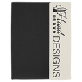 White Laserable Leatherette / Black 9 1/2" x 12" Canvas Portfolio with Note Pad