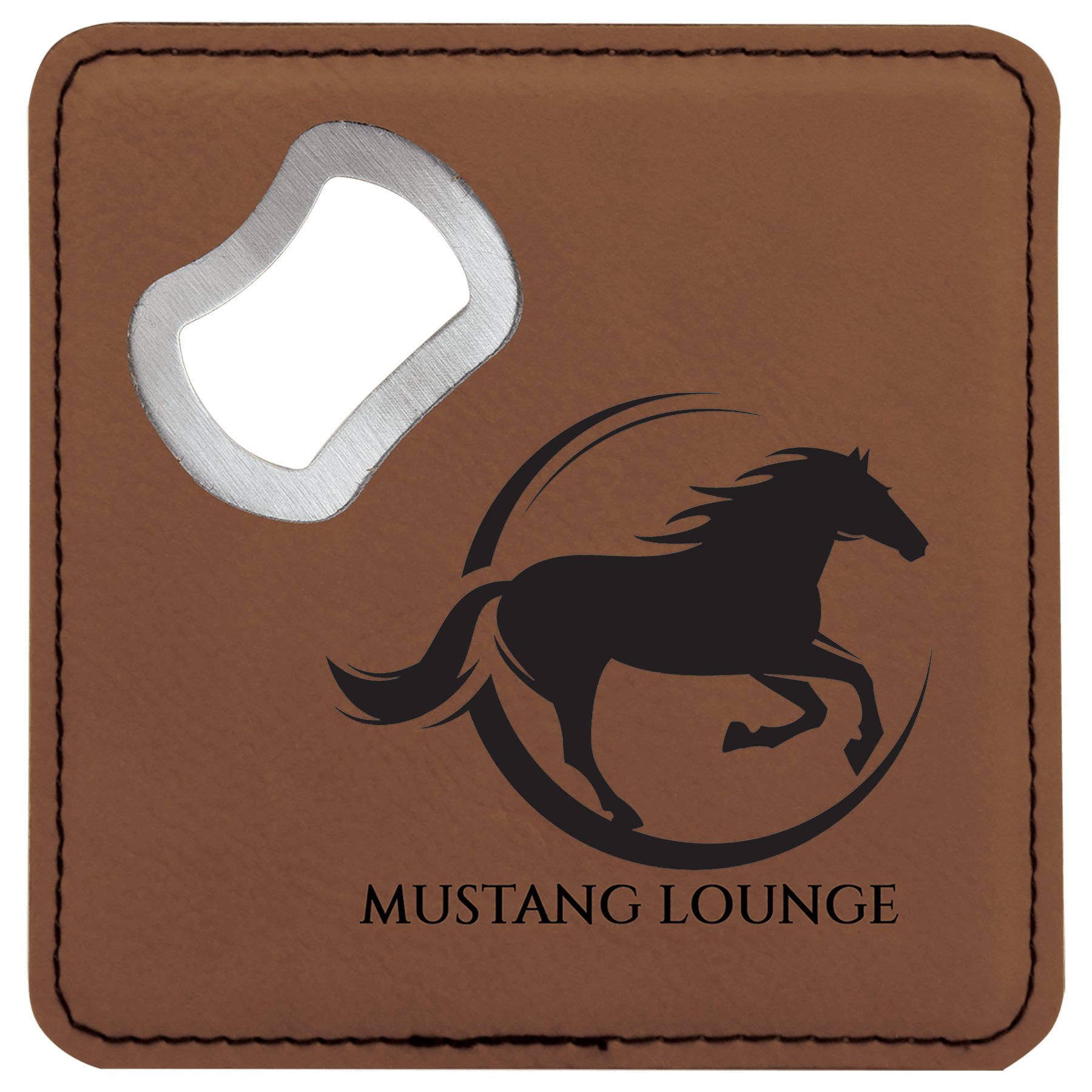 Dark Brown 3 4" x 4" Square Laserable Leatherette 6-Coaster Set