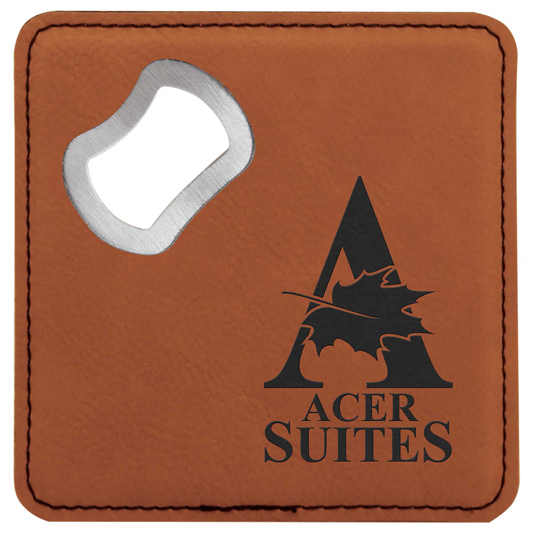 Rawhide 3 4" x 4" Square Laserable Leatherette 6-Coaster Set