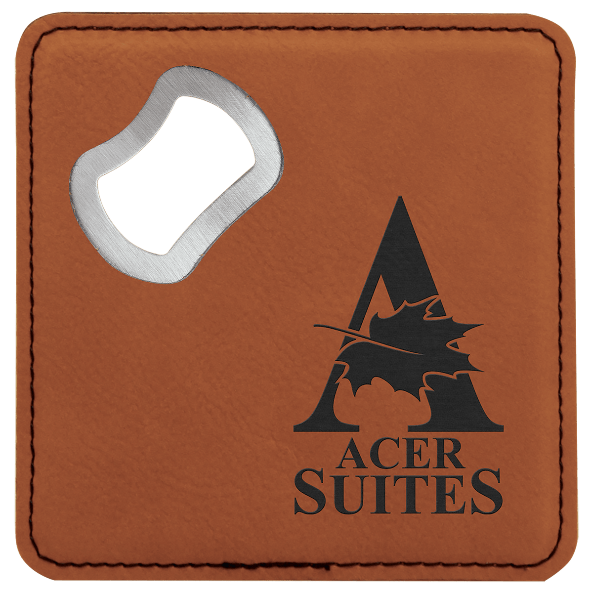 Rawhide 3 4" x 4" Square Laserable Leatherette 6-Coaster Set