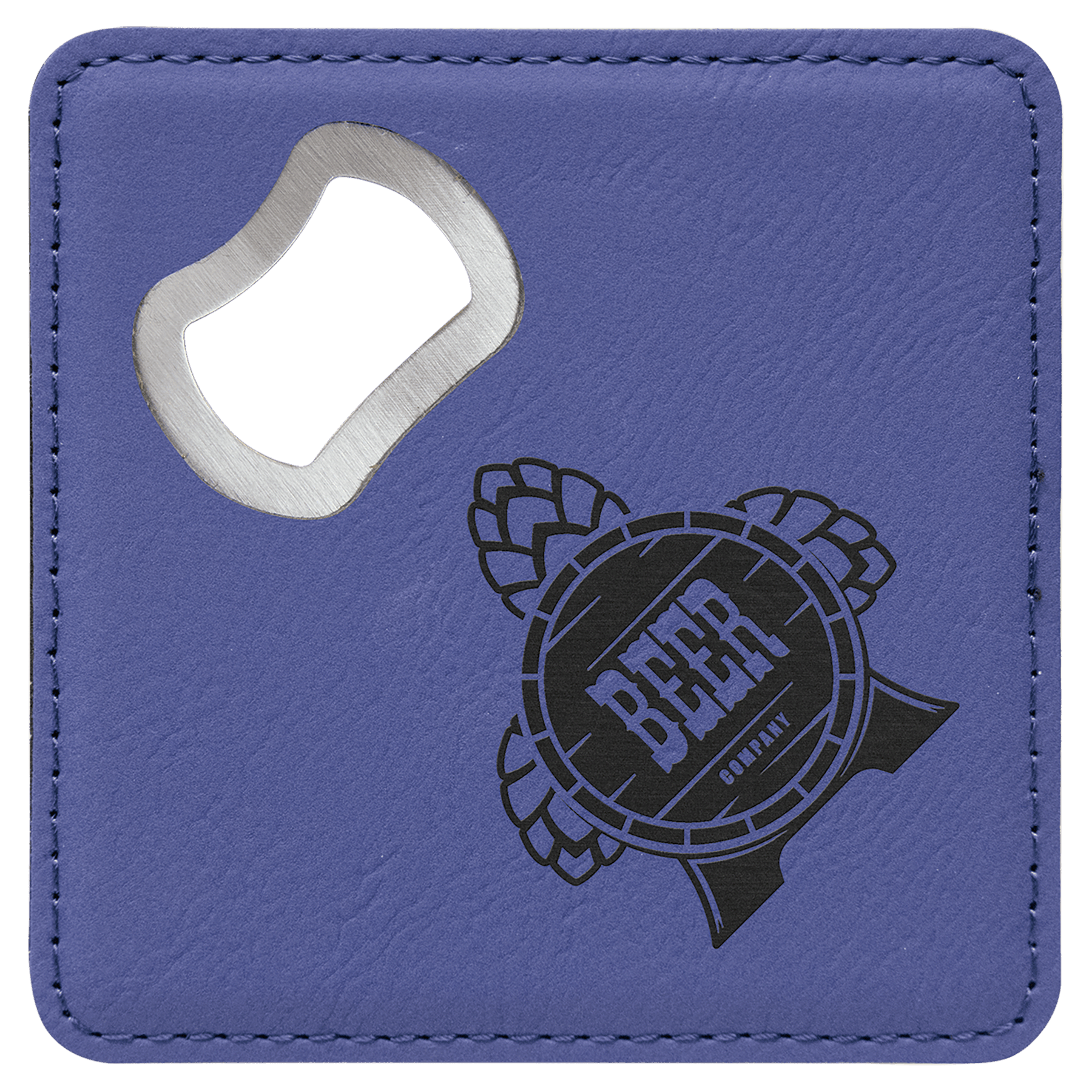 Purple 3 4" x 4" Square Laserable Leatherette 6-Coaster Set