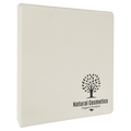 10 1/2" x 11 1/2" White Laserable Leatherette 3 Ring Binder with 1" Slant DRings