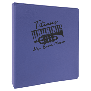 Purple/Black 10 1/2" x 11 1/2" Laserable Leatherette 3 Ring Binder with 1" Slant D Rings