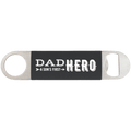Black/White 1 1/2" x 7" Bottle Opener with Silicone Grip