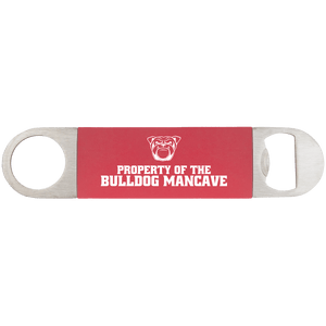 Red/White 1 1/2" x 7" Bottle Opener with Silicone Grip