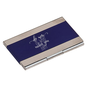 Blue 3 3/4" x 2 1/2" Laserable Business Card Holder