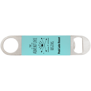 Teal/Black 1 1/2" x 7" Bottle Opener with Silicone Grip