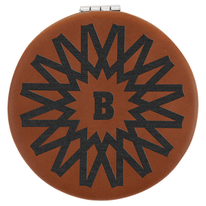 Rawhide 2 1/2" Laserable Leatherette Compact Mirror