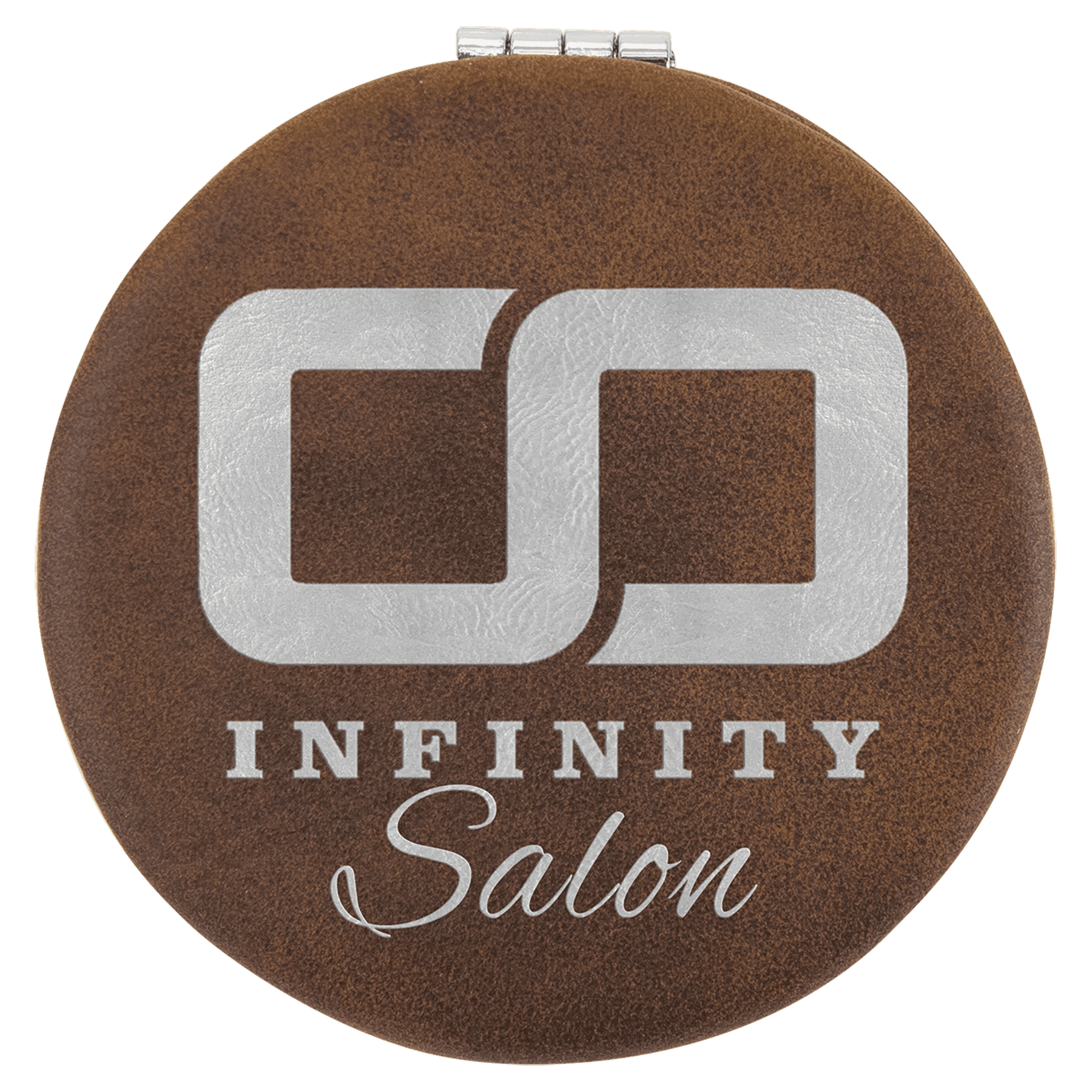 2 1/2" Rustic/ Laserable Leatherette Compact Mirror