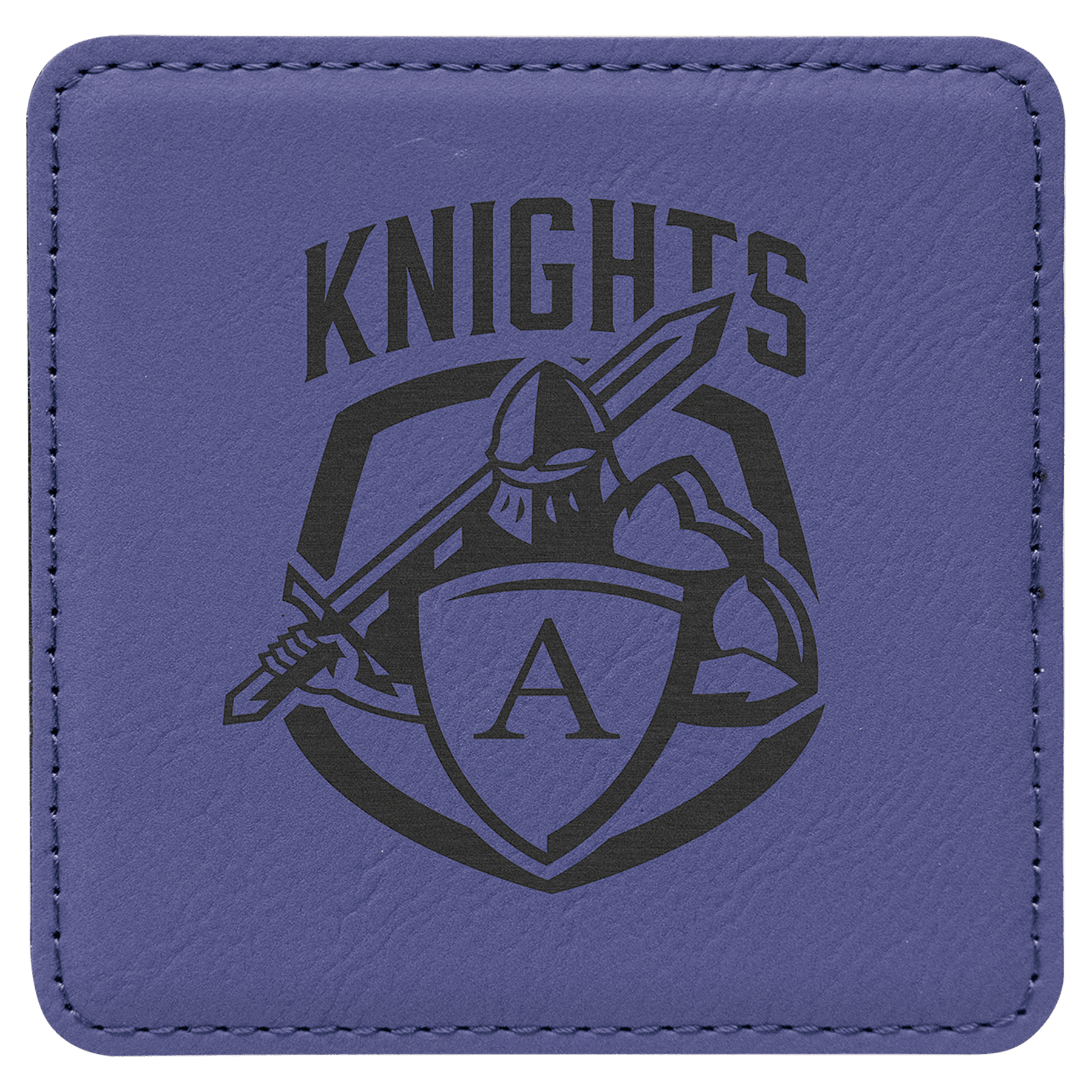 Purple 2 4" x 4" Square Laserable Leatherette 6-Coaster Set