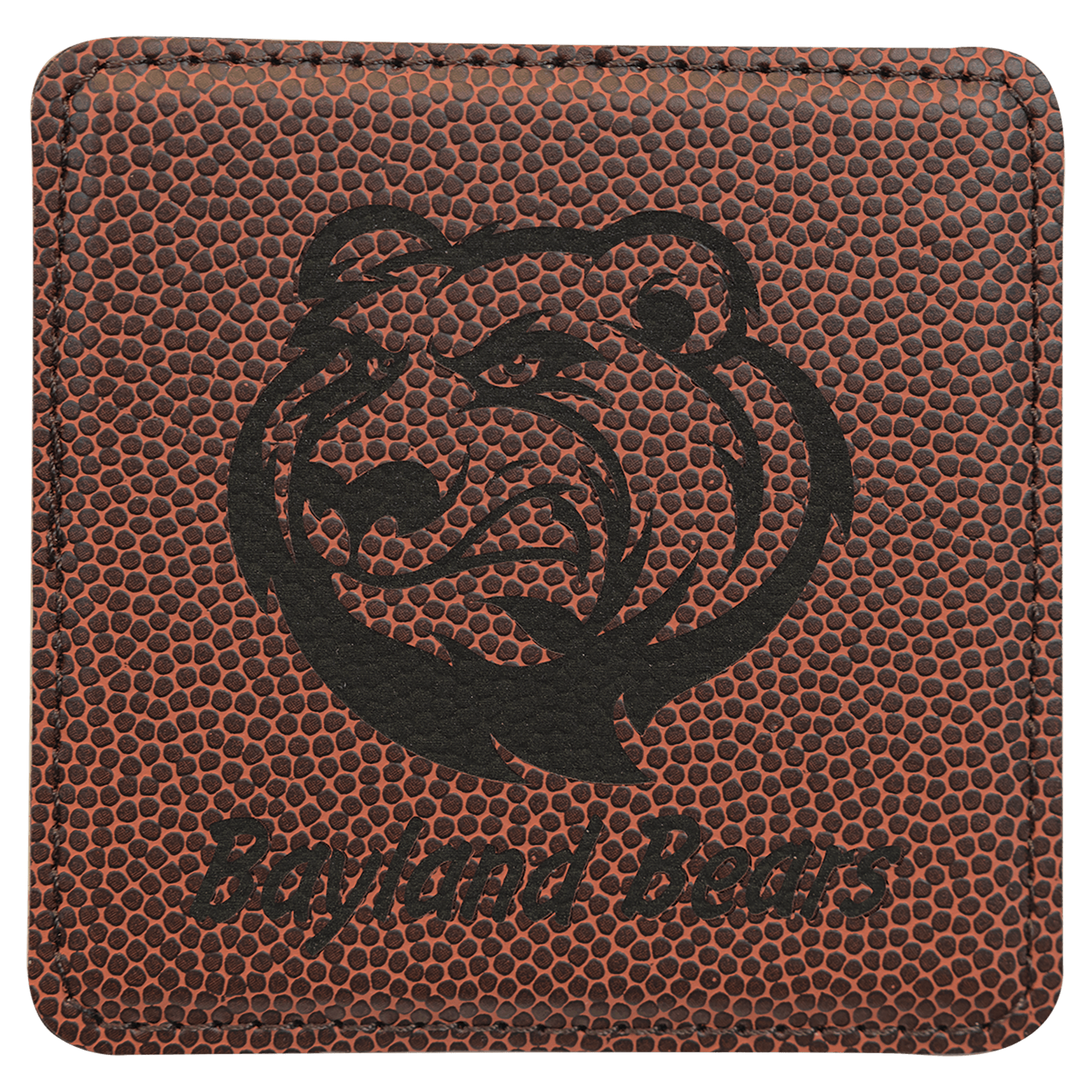 Football 2 4" x 4" Square Laserable Leatherette 6-Coaster Set