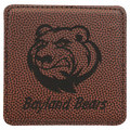 4" x 4" Square Football Laserable Leatherette Coaster