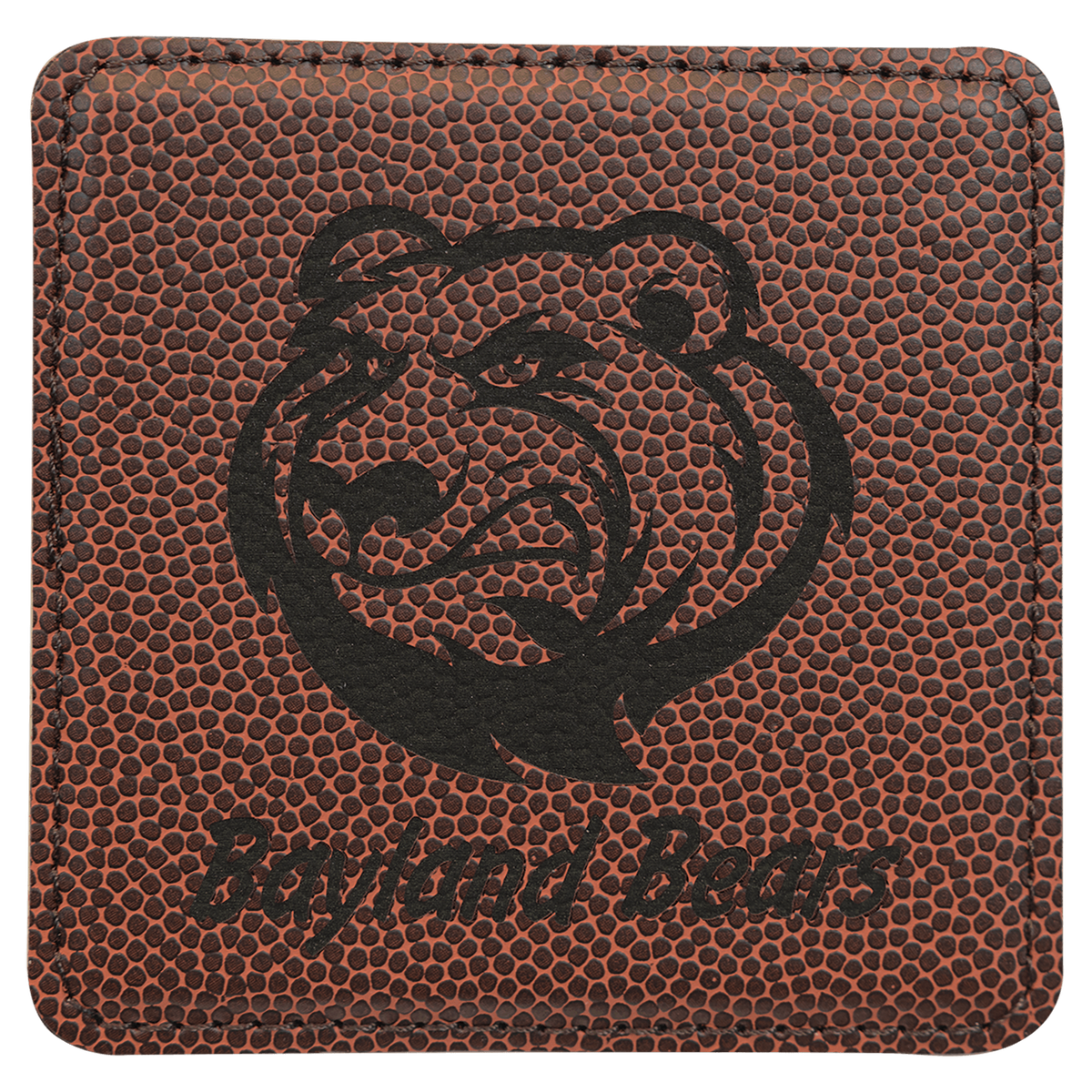 Football 2 4" x 4" Square Laserable Leatherette 6-Coaster Set