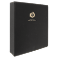 11" x 11 1/2" Black/Gold Laserable Leatherette 3 Ring Binder with 2" Slant D Rings