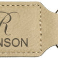 Light Brown 2 3/4" x 1 1/4" Laserable Leatherette Rectangle Keychain