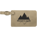 Light Brown 4 1/4" x 2 3/4" Laserable Leatherette Luggage Tag