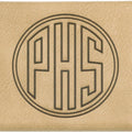 Light Brown 3 3/4" x 2 3/4" Laserable Leatherette Hard Business Card Holder