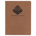 Dark Brown 9 1/2" x 12" Dark Brown Laserable Leatherette Portfolio with Notepad