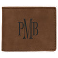 Dark Brown 4 1/2" x 3 1/2" Laserable Leatherette Bifold Wallet