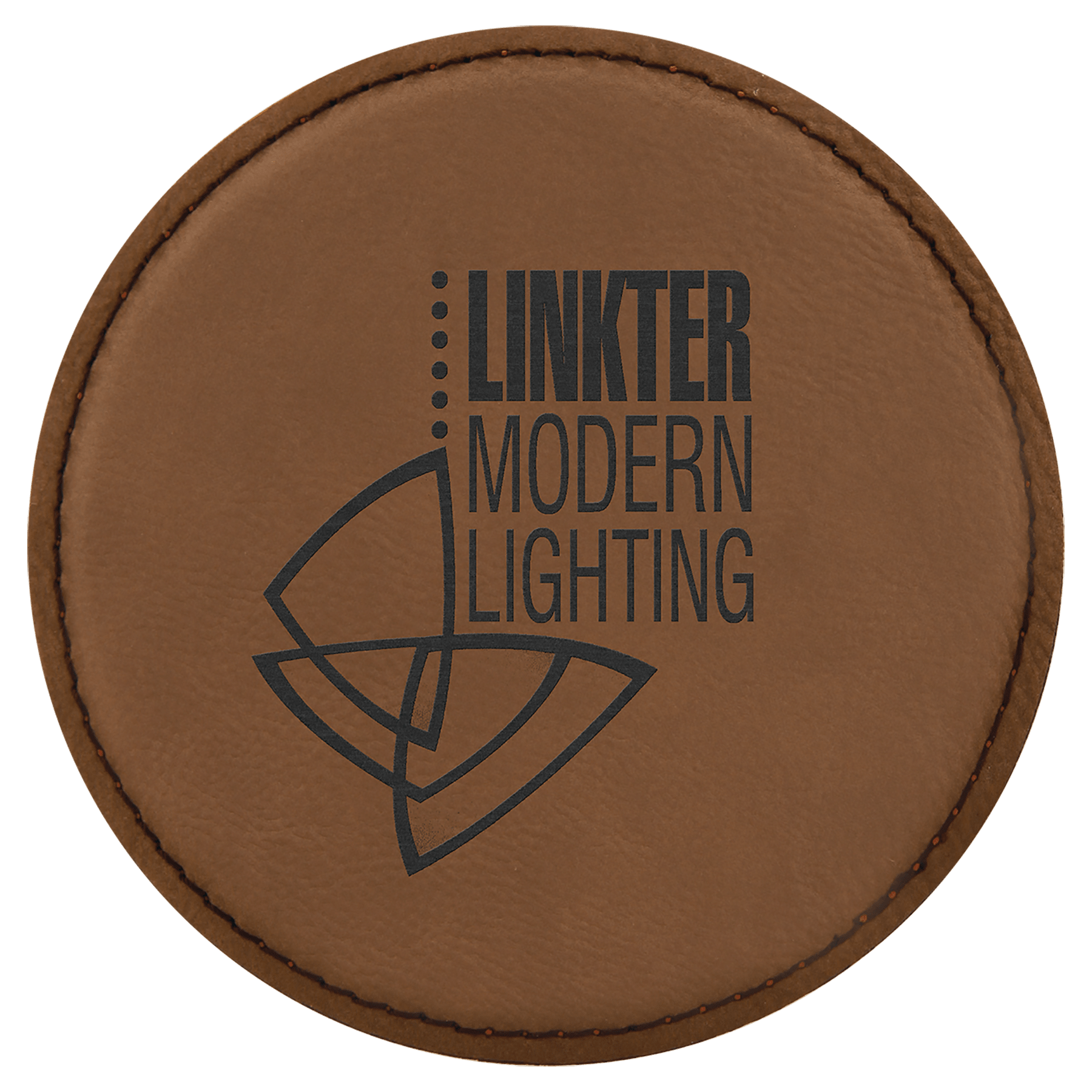 Dark Brown 2 4" Round Laserable Leatherette 6-Coaster Set