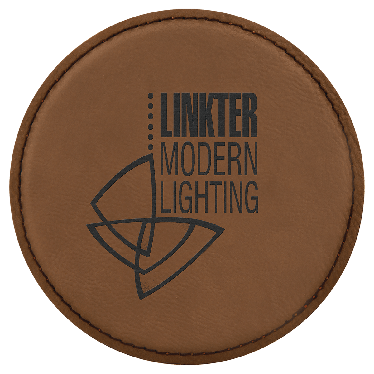 Dark Brown 2 4" Round Laserable Leatherette 6-Coaster Set