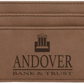 Dark Brown 4" x 2 3/4" Laserable Leatherette Wallet Clip