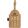 5" x 3 1/4" Bamboo Laserable Leatherette Golf Bag Tag with 3 Wooden Tees