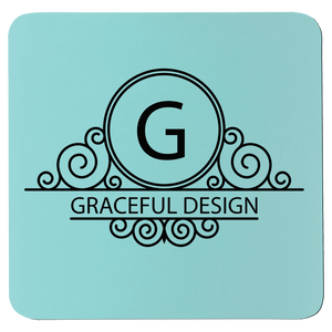 Teal/Black 3 3/4" x 3 3/4" Square Silicone Coaster