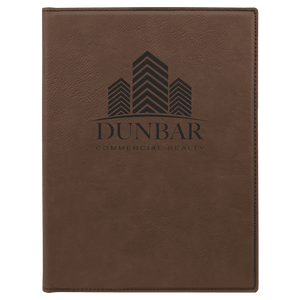 Dark Brown 7" x 9" Laserable Leatherette Small Portfolio with Notepad