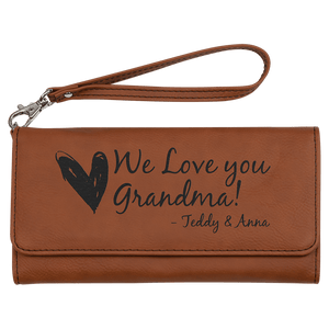 Rawhide 7 1/2" x 4" Laserable Leatherette Wallet with Strap