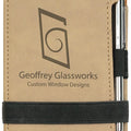Light Brown 3 1/4" x 4 3/4" Laserable Leatherette Mini Notepad with Pen