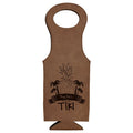 Dark Brown Laserable Leatherette Wine Bag