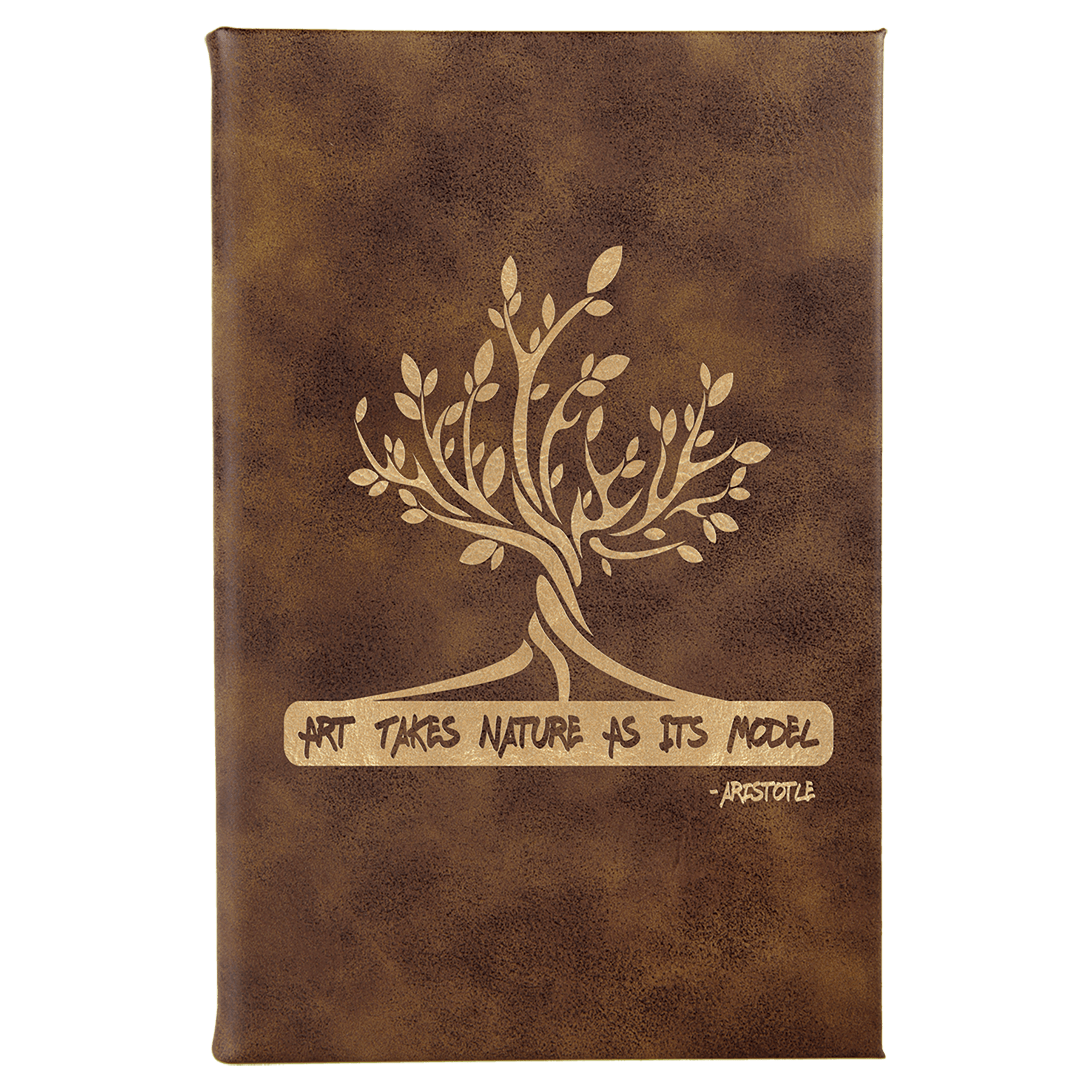 5 1/4" x 8 1/4" Rustic/ Laserable Leatherette Sketch Book with Unlined Notepad