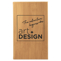 5 1/4" x 8 1/4" Bamboo Laserable Leatherette Sketch Book with Unlined Notepad