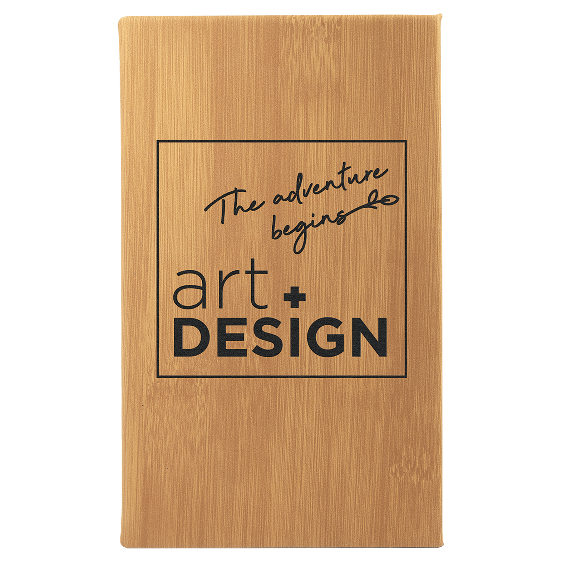 Bamboo 5 1/4" x 8 1/4" Laserable Leatherette Sketch Book with Unlined Notepad