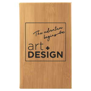 Bamboo 5 1/4" x 8 1/4" Laserable Leatherette Sketch Book with Unlined Notepad