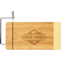 12" x 6" Bamboo Rectangle Cutting Board with Metal Cheese Cutter