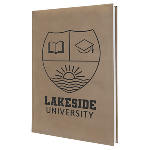 Light Brown 7" x 9 3/4" Laserable Leatherette Journal with Lined Notepad