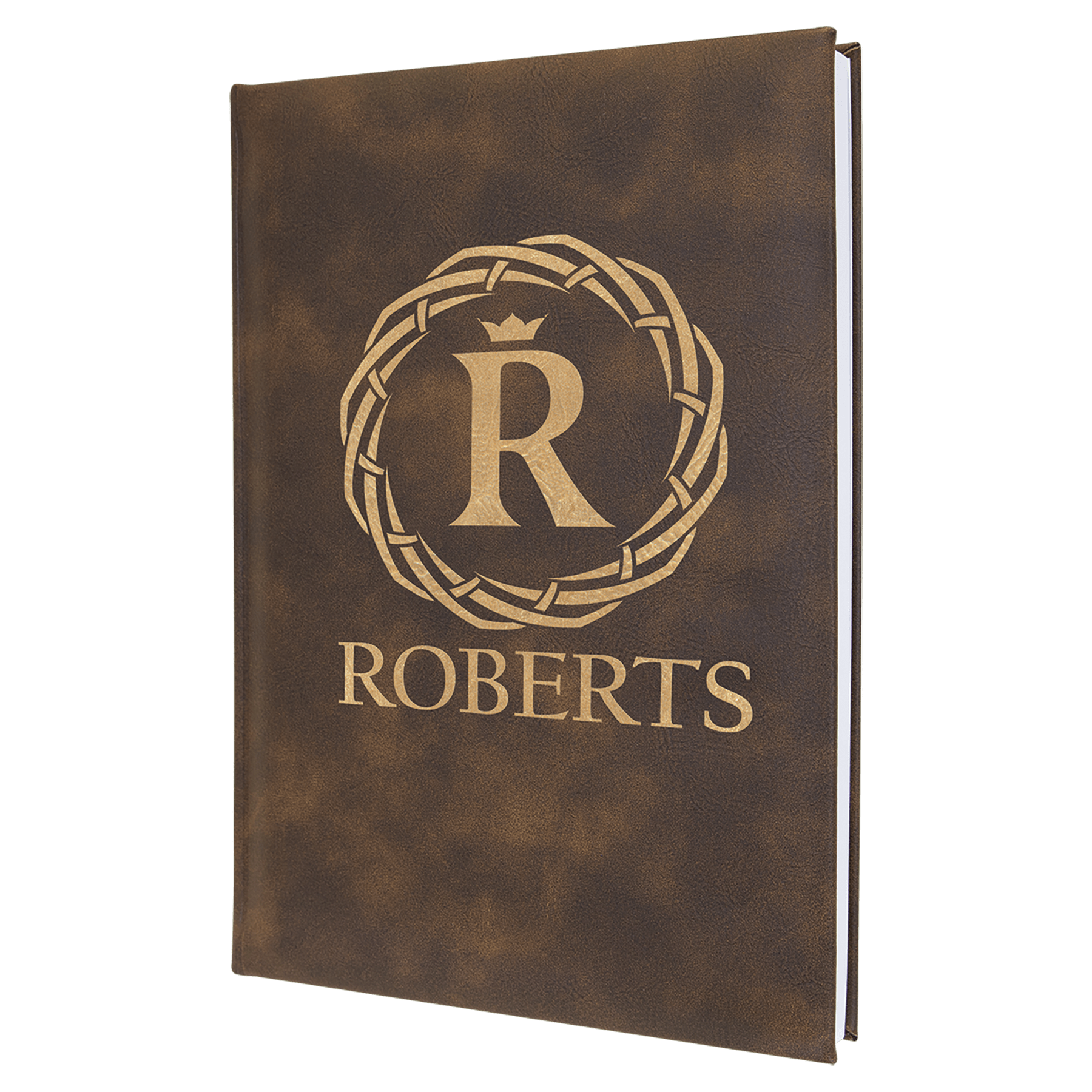 7" x 9 3/4" Rustic/ Laserable Leatherette Journal with Lined Notepad