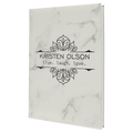 7" x 9 3/4" Marble Laserable Leatherette Journal with Lined Notepad