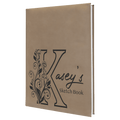 Light Brown 7" x 9 3/4" Laserable Leatherette Sketch Book with Unlined Notepad